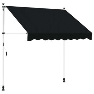 vidaXL Ručno sklopiva tenda Crna 300 cm