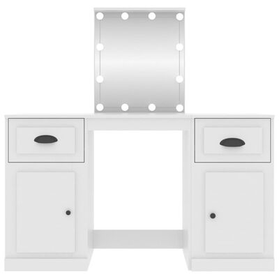 vidaXL Toaletni stolić s LED svjetlima bijeli 130 x 50 x 132,5 cm