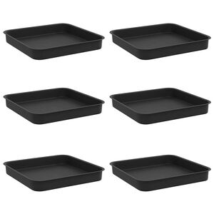 vidaXL Kvadratna posuda za cvijeće 6 pcs Crna 15 x 15 x 2 cm Plastika