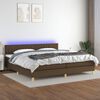 vidaXL Krevet box spring s madracem LED tamnosmeđi 200x200 cm tkanina