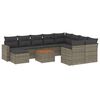 vidaXL 11-dijelni set vrtnih sofa od poliratana s jastucima sivi
