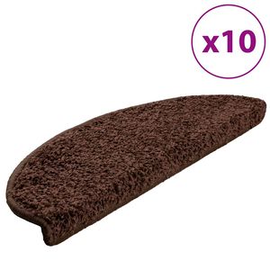 vidaXL Prostirke za stepenice 10 kom 65x21x4 cm Smeđe poluokrugle velike