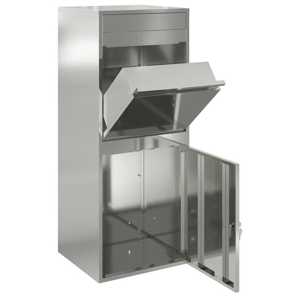 vidaXL Sandučić za pakete Crna 41 x 38 x 103 cm Cinkani čelik