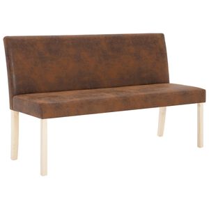 vidaXL Klupa od umjetne bru&scaron;ene kože 139,5 cm smeđa