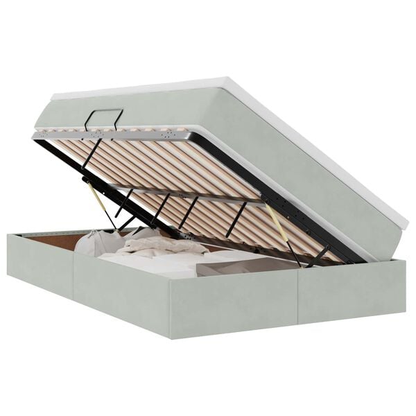 vidaXL Krevet s madracem i skladi&scaron;tem Svijetlo siva 120 x 190 cm