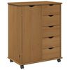 vidaXL Mobilni ormar 63,5 x 39 x 79 cm Čvrsto borovo drvo Medeno smeđa
