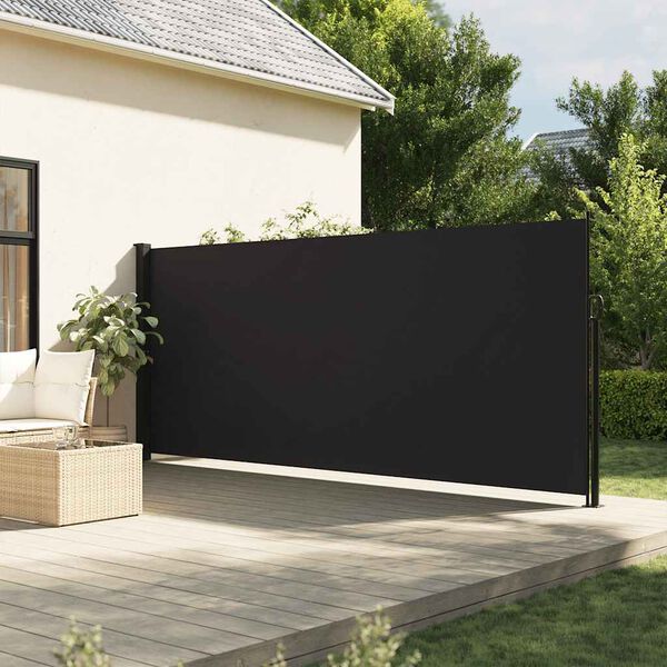 vidaXL Bočna tenda na uvlačenje crna 180 x 300 cm