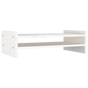 vidaXL Stalak za monitor bijeli 50 x 27 x 15 cm od masivne borovine