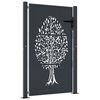vidaXL Vrtna vrata antracit 100x125 cm čelična s uzorkom stabla