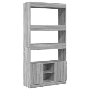 vidaXL Visoka komoda siva boja hrasta 92x33x180 cm konstruirano drvo