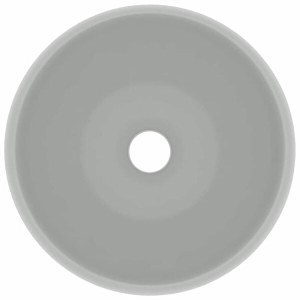vidaXL Luksuzni okrugli umivaonik mat svjetlosivi 40 x 15 cm keramički