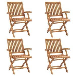 vidaXL Sklopive vrtne stolice 4 kom od masivne tikovine