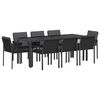 vidaXL Vrtni set za objed 9 kom. Crna 200 x 80 x 73 cm poliratan