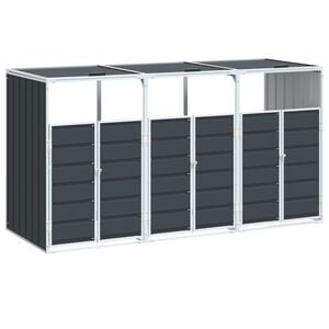 vidaXL Spremi&scaron;te za 3 kante za otpad antracit 216x81x115 cm čelično