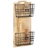 vidaXL Zidni stalak za časopise 33x10x67 cm masivno grubo drvo manga