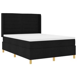 vidaXL Krevet s opruga kutije s LED trakama Crna 140 x 200 cm tkanina