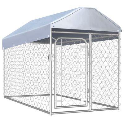 vidaXL Vanjski kavez za pse s krovom 200 x 100 x 125 cm