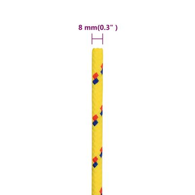 vidaXL Brodski konop žuti 8 mm 25 m od polipropilena
