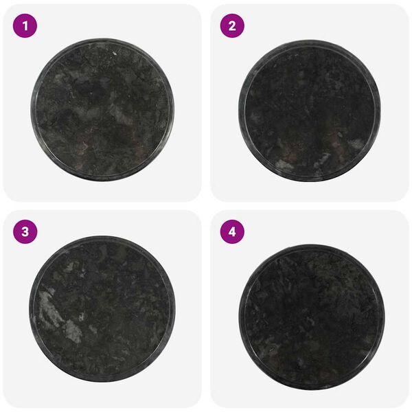 vidaXL Stolna ploča crna &Oslash; 40 x 2,5 cm mramorna