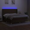 vidaXL Krevet box spring s madracem LED tamnosmeđi 180x200 cm tkanina