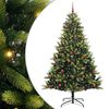 vidaXL Umjetno savitljivo božićno drvce s 300 LED dioda Zelena 210 cm