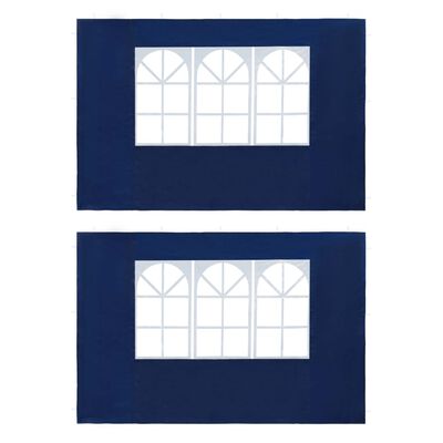 vidaXL Bočni zid za šator s prozorom 2 kom PE plavi
