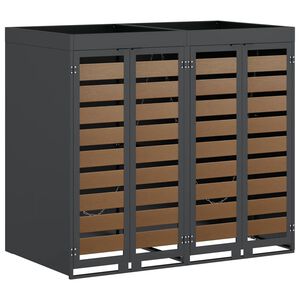 vidaXL Skladištenje kanti za 3 kante Antracit 340 x 77.5 x 115.5 cm