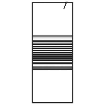 vidaXL Pregrada za tuš crna 80 x 195 cm s prozirnim staklom ESG
