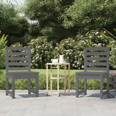 vidaXL Vrtne stolice 2 kom sive 50x48x91,5 cm masivna borovina