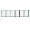 vidaXL Vrtna vrata Čelik 400x125 cm Zelena