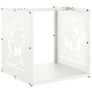 vidaXL Stalak za drva bijela 40x40x40 cm hladno valjani čelik