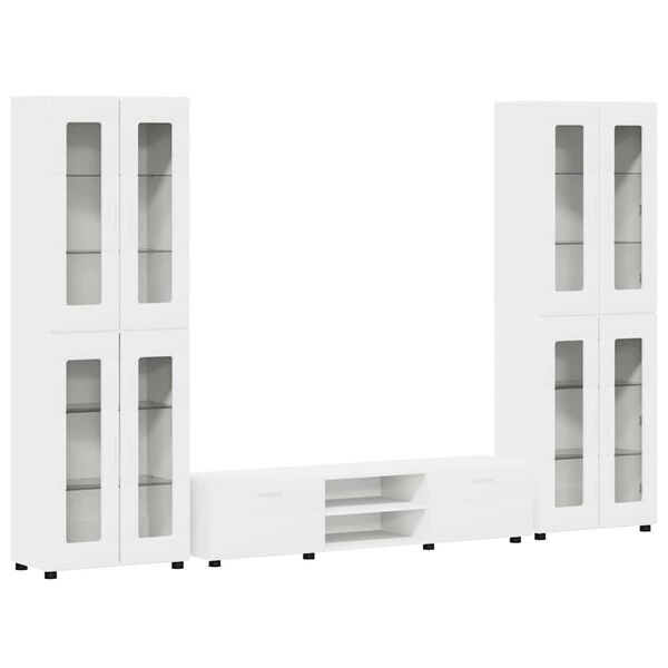 vidaXL Set TV komoda s ladicama s policom Bijelo Konstruirano drvo