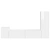 vidaXL Set TV komoda Zidne 4 pcs Visoki sjaj bijela Konstruirano drvo