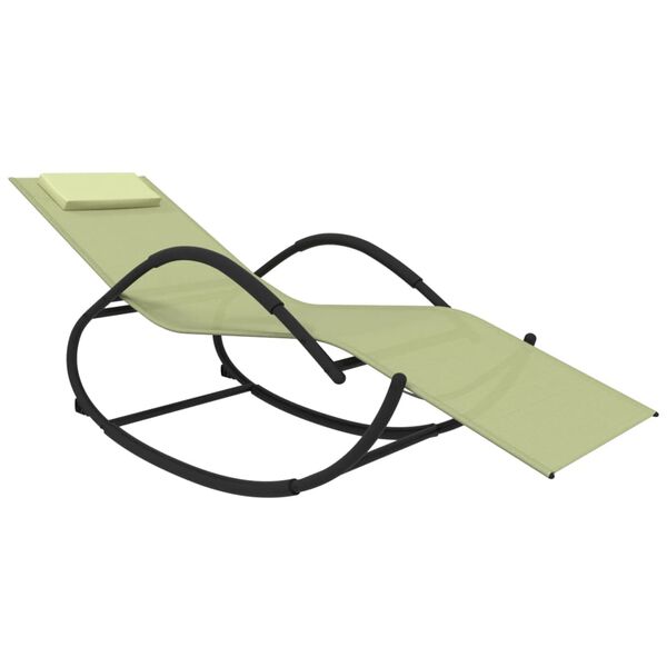 vidaXL Ljuljajuće ležaljke za sunčanje 2 kom čelik i tekstilen krem