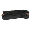 vidaXL Patio Sofa Set 6-sjedala Black