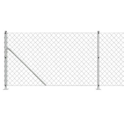 vidaXL Žičana ograda s prirubnicom srebrna 1 x 25 m