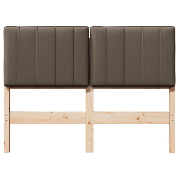 vidaXL Tapecirani uzglavlje Smeđa i taupe 120 cm Čvrsto borovo drvo