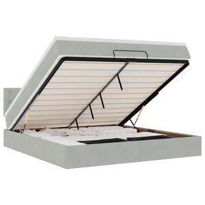 vidaXL Otomanski krevet s madracem svijetlosivi 160x200 cm bar&scaron;unasti