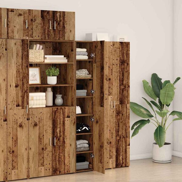 vidaXL Highboard 2 pcs Staro drvo 30 x 42,5 x 185 cm