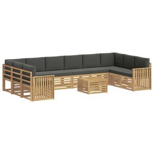 vidaXL Set vanjskih sofa 11 kom. Bijela i antracit Poliester