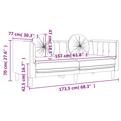 vidaXL 3-dijelni set sofa s jastucima tamnozeleni baršunasti