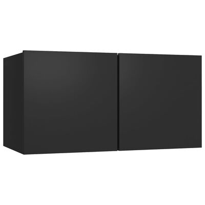 vidaXL 7-dijelni set TV ormarića crni od iverice