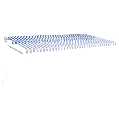 vidaXL Tenda na ručno uvlačenje s LED svjetlima 6 x 3,5 m plavo-bijela