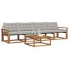vidaXL Set vanjskih sofa s jastukom 5 pcs Prirodna i svijetlo siva