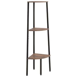 vidaXL Kutna polica s 3 razine Tamnosmeđa-crna 45,5x31,5x120 cm