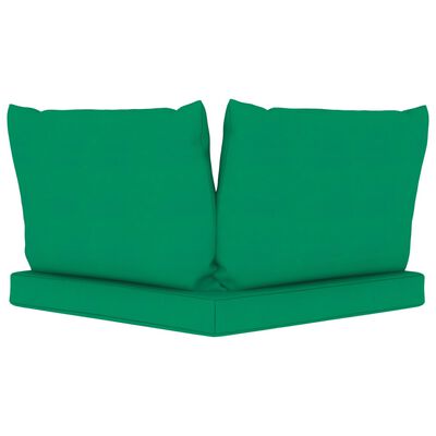 vidaXL Vrtni dvosjed od paleta od borovine sa zelenim jastucima