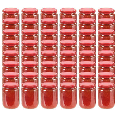 vidaXL Staklenke za džem s crvenim poklopcima 48 kom 230 ml