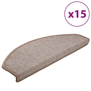vidaXL Prostirke za stepenice 15 kom 65x24x4 cm svijetlosmeđe poluokrugle velike