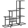 vidaXL Stalak za cvijeće s kotačima 94,5 x 25 x 92,5 cm crni metalni