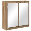 vidaXL Kupaonski ormar s ogledalom Umjetnički hrast 60 x 20 x 60 cm